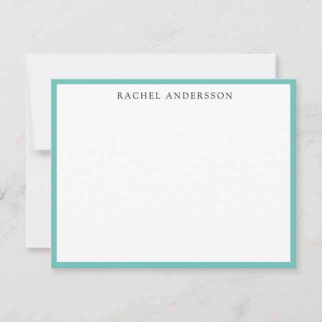 Classic Minimalist Single Border  Note Card (Front)