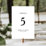 Classic Minimalist Table Number<br><div class="desc">This classic minimalist table number is great for a simple and elegant wedding. The black and white vintage typography gives it a classy formal touch. Keep it as is,  or choose to personalize it with artwork or graphics of your choice.</div>