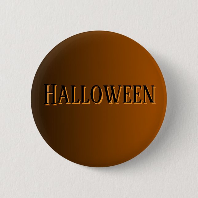 Classic Minimalist Terracotta Halloween Button Pin (Front)