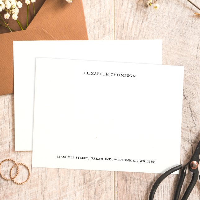 Classic Minimalist Typography Stationery  Card (Creator Uploaded)