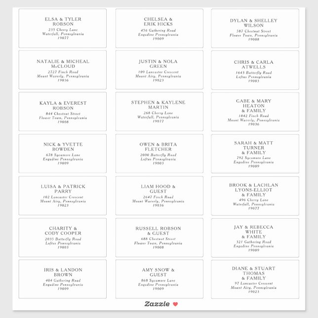 Classic Minimalist Wedding Guest Address Labels (Creator Uploaded)