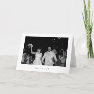 Classic Minimalist Wedding Photo Folded  Thank You Card