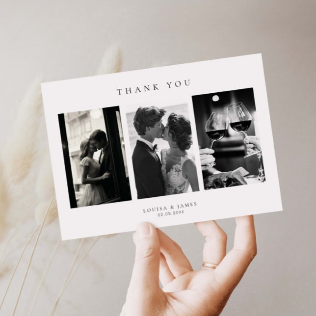 Classic Minimalist Wedding Photo Thank You Card (Creator Uploaded)