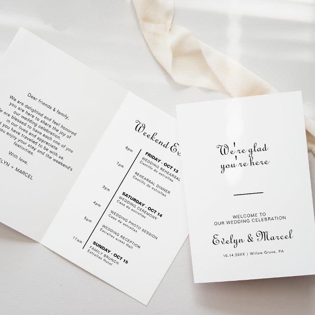 Classic Minimalist Wedding Program Timeline (Creator Uploaded)