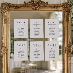 Classic Minimalist Wedding Seating Chart Card