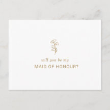 Classic Minimalist will you be my maid of honour