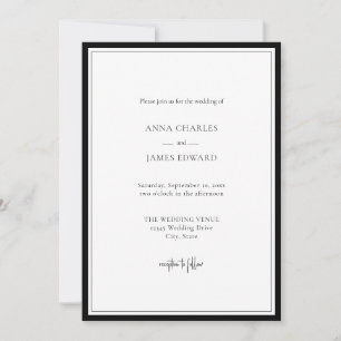 Classic Minimalist with Border Wedding Invitation