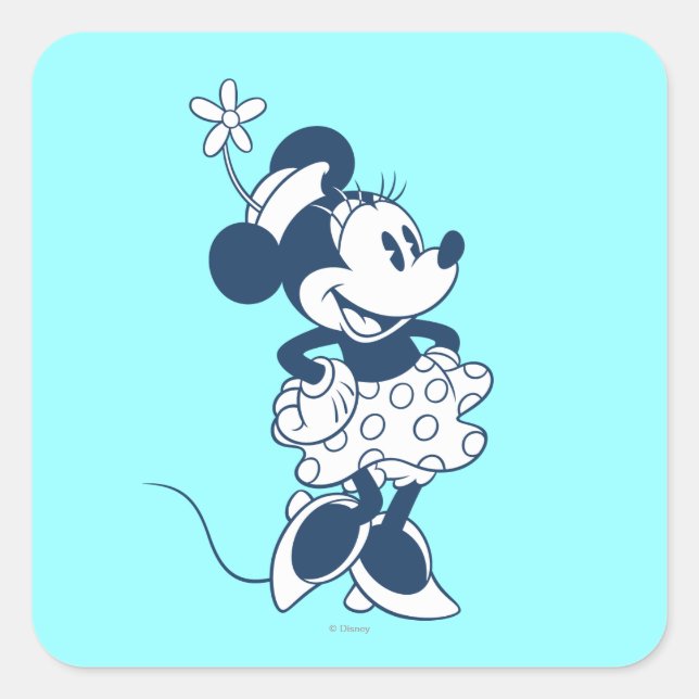 Classic Minnie | Blue Hue Square Sticker (Front)