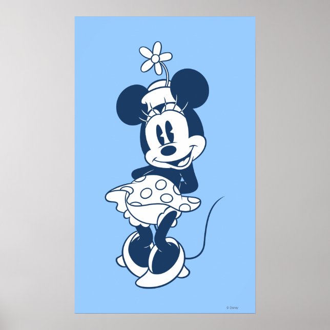 Classic Minnie | Blue Hue with Flower Poster (Front)