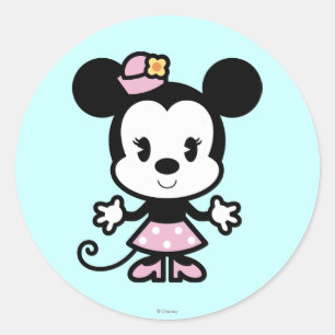 Classic Minnie   Cartoon Round Sticker