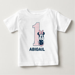 Classic Minnie Mouse Custom 1st Birthday Baby T-Shirt