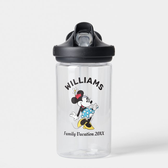Classic Minnie Mouse | Family Vacation Water Bottle (Front)