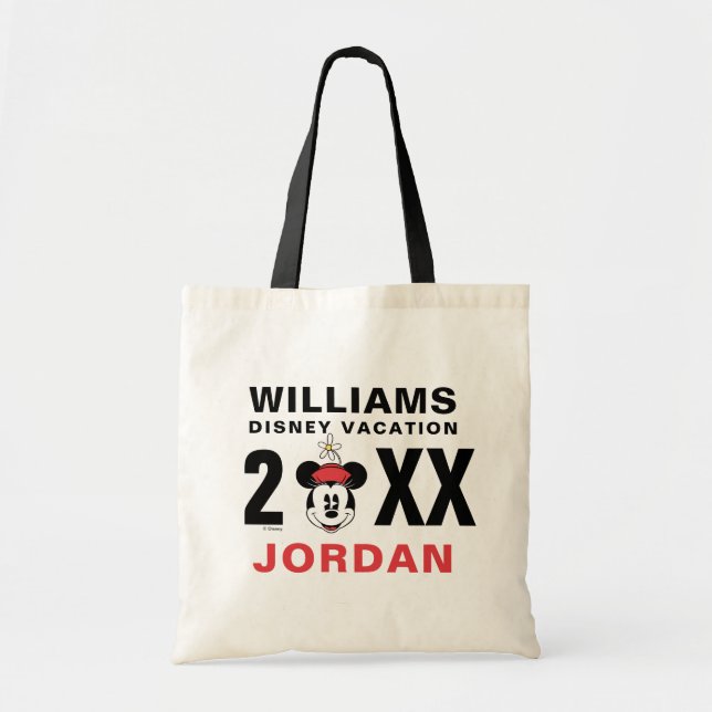 Classic Minnie Mouse | Family Vacation & Year Tote Bag (Front)