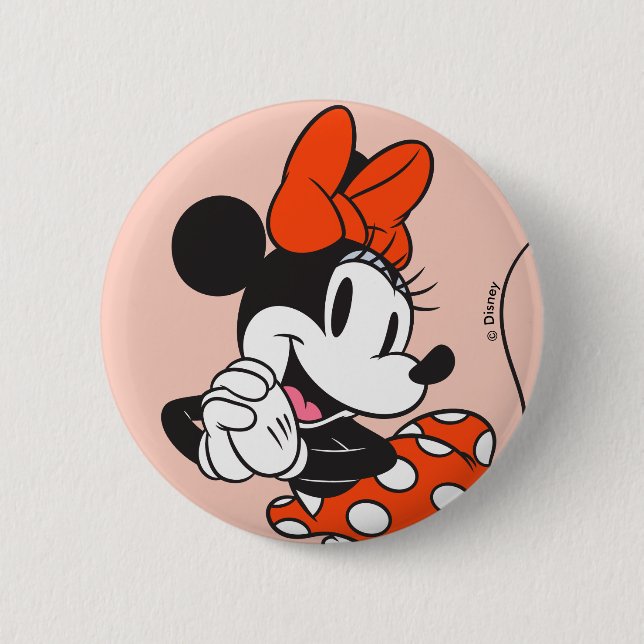 Classic Minnie Mouse Hands Clasped Pose 2 Inch Round Button (Front)