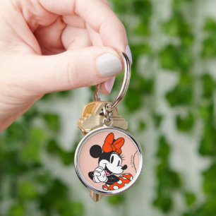 Classic Minnie Mouse Hands Clasped Pose Keychain