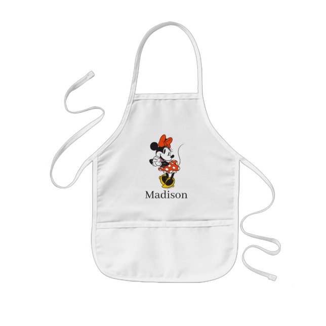 Classic Minnie Mouse Hands Clasped Pose Kids Apron (Front)