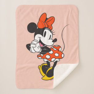 Classic Minnie Mouse Hands Clasped Pose Sherpa Blanket