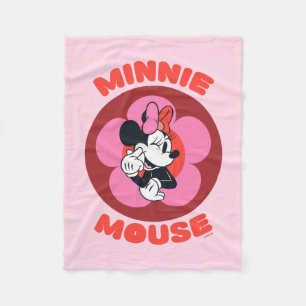 Classic Minnie Mouse Retro Badge Fleece Blanket