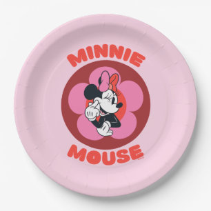 Classic Minnie Mouse Retro Badge Paper Plate