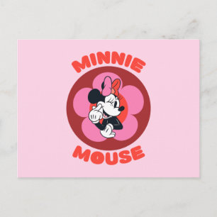 Classic Minnie Mouse Retro Badge Postcard
