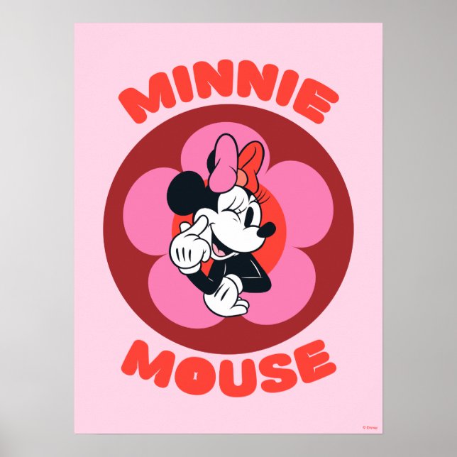 Classic Minnie Mouse Retro Badge Poster (Front)