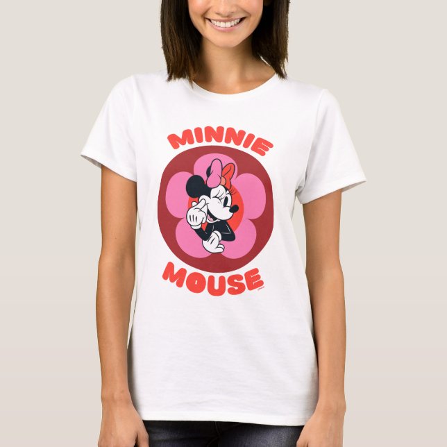 Classic Minnie Mouse Retro Badge T-Shirt (Front)