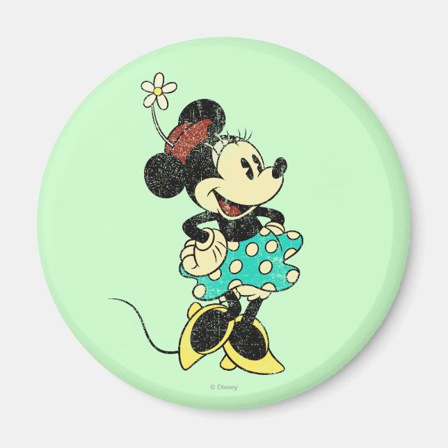 Classic Minnie Mouse Vintage Distressed Magnet (Front)