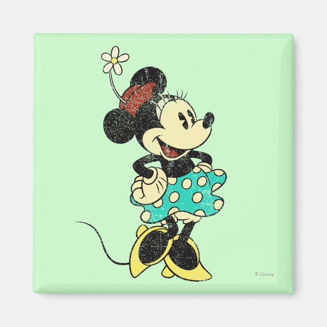Classic Minnie Mouse Vintage Distressed Magnet (Front)