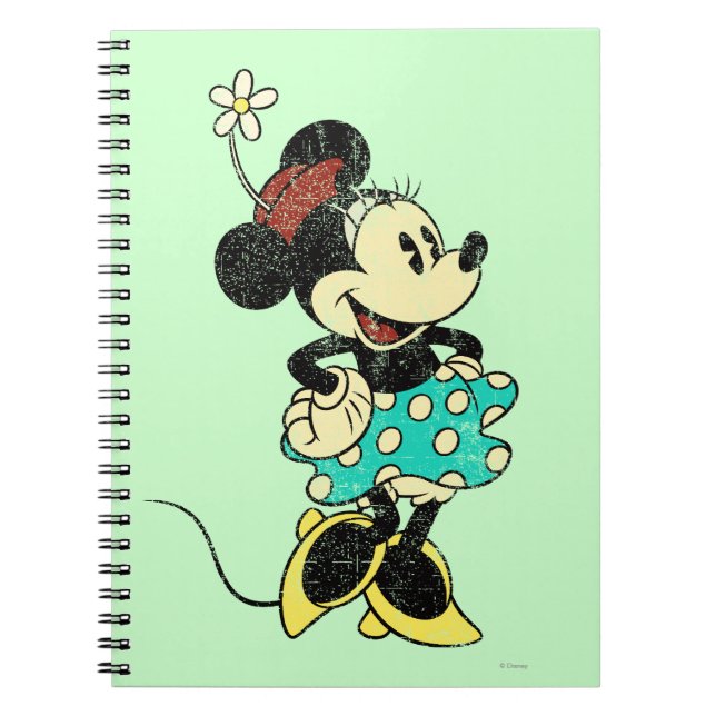 Classic Minnie Mouse Vintage Distressed Notebook (Front)