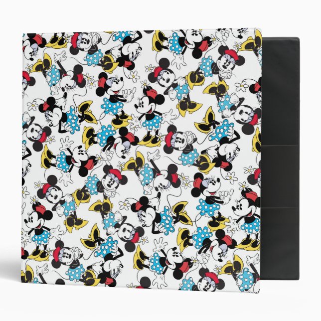 Classic Minnie Mouse Vintage Flower Hat Pattern Binder (Front/Inside)