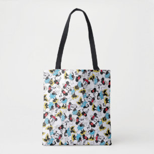 Classic Minnie Mouse Vintage Flower Hat Pattern Tote Bag
