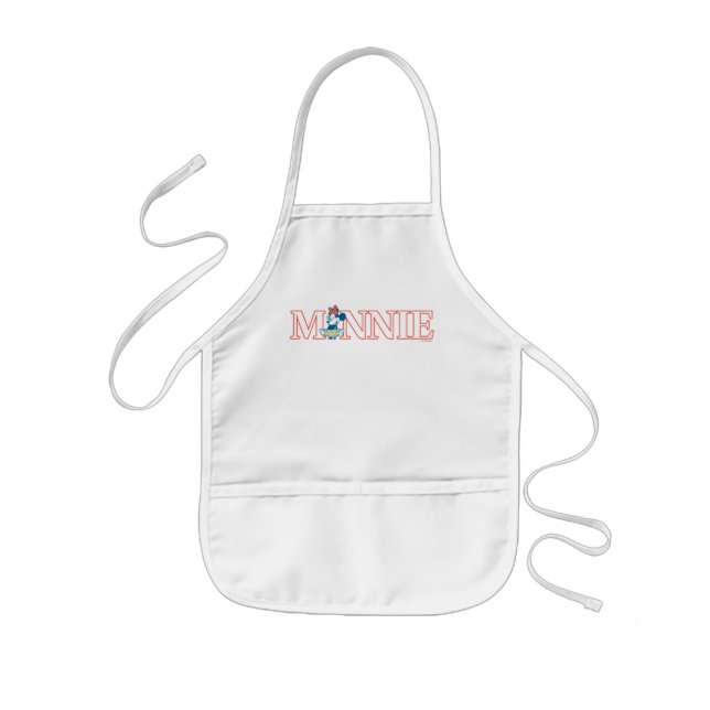 Classic Minnie Name Banner Kids Apron (Front)