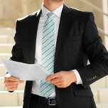 Classic Mint Green and Navy Stripes Tie<br><div class="desc">Classic stripes design that can be easily personalized for a father's day gift,  wedding party gifts for your groomsmen,  corporate events,  etc</div>