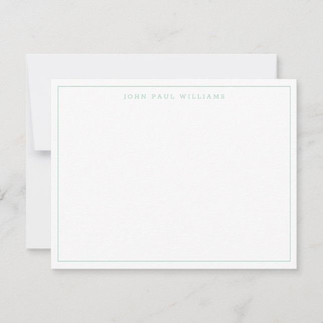 Classic Mint Green Modern Professional Thin Border Card (Front)