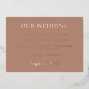 Classic Mocha Mariage Rose Gold Foil Invitation