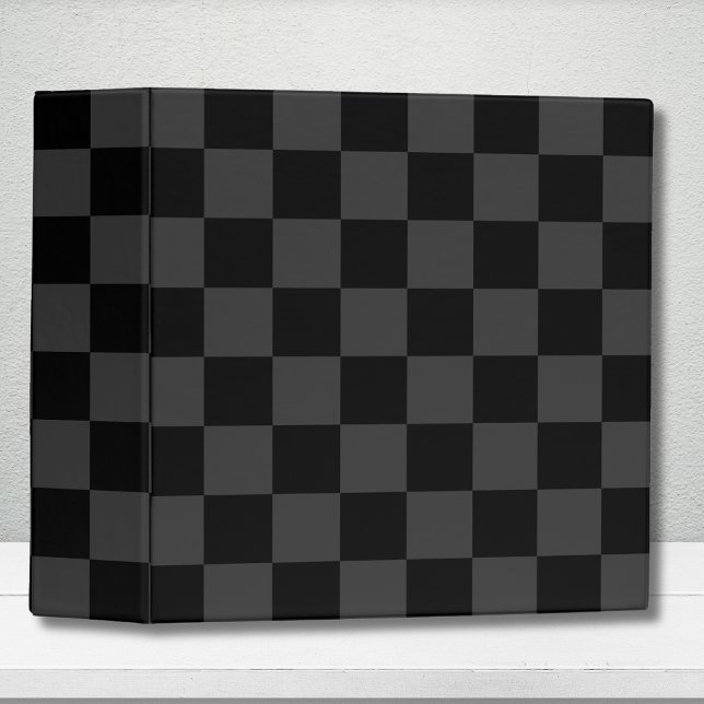 Classic Modern Black & Smoky Black Chequerboard  Binder (Creator Uploaded)