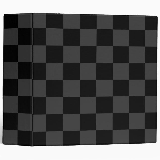 Classic Modern Black & Smoky Black Chequerboard  Binder (Front/Spine)