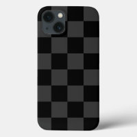 Classic Modern Black & Smoky Black Chequerboard 
