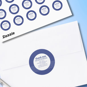 Classic Modern Blue White Polka Dots Cleaning Classic Round Sticker