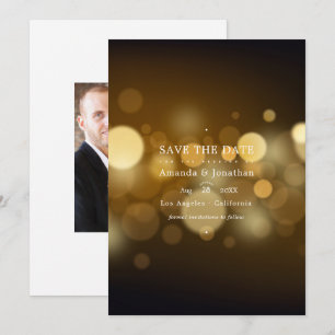 Classic Modern Bokeh Wedding Lights Save The Date