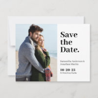 Classic Modern Budget Photo Save the Date