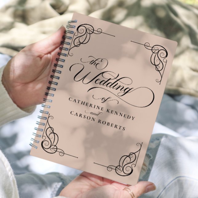 Classic Modern Calligraphy Beige & Black Script Planner (Creator Uploaded)