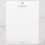 Classic Modern Dentist Tooth Logo Aqua Blue Letterhead<br><div class="desc">Coordinates with the Classic Modern Dentist Tooth Logo on Aqua Blue Business Card Template by 1201AM. This clean and modern letterhead design features a logo of a superimposed tooth silhouette for an x-ray visual effect. Your name or practice name is centred underneath for instant branding. Designed for dentist offices and...</div>