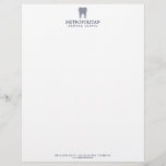 Classic Modern Dentist Tooth Logo Navy Blue Letterhead<br><div class="desc">Coordinates with the Classic Modern Dentist Tooth Logo on Navy Blue Business Card Template by 1201AM. This clean and modern letterhead design features a logo of a superimposed tooth silhouette for an x-ray visual effect. Your name or practice name is centred underneath for instant branding. Designed for dentist offices and...</div>