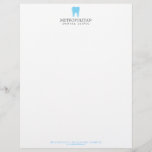 Classic Modern Dentist Tooth Logo on White Letterhead<br><div class="desc">Coordinates with the Classic Modern Dentist Tooth Logo on White Business Card Template by 1201AM. This clean and modern letterhead design features a logo of a superimposed tooth silhouette for an x-ray visual effect. Your name or practice name is centred underneath for instant branding. Designed for dentist offices and dental...</div>