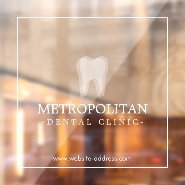Classic Modern Dentist Tooth Logo  Window Cling (Sheet 2)