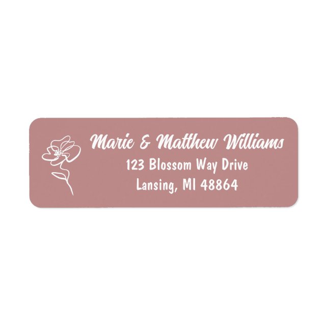 Classic & Modern Dusty Rose Wedding Address (Front)