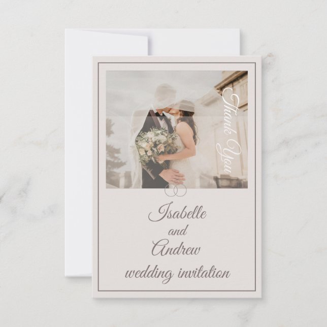 Classic Modern Elegant Minimal Minimalist Wedding Invitation (Front)