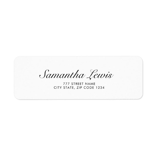 Classic Modern Elegant Script Return Adresse (Devant)