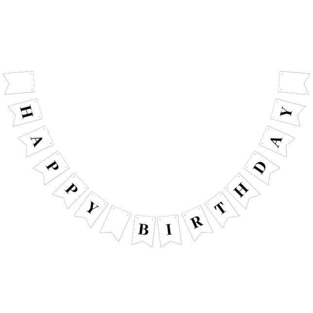 Classic Modern Happy Birthday Message Bunting Flags (All)